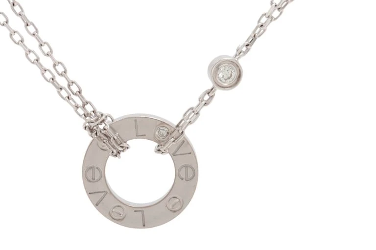 Cartier ーズゴールド ネックレス 2つのリングデザイン Cartier ーズゴールド ネックレス 2つのリングデザイン Cartier