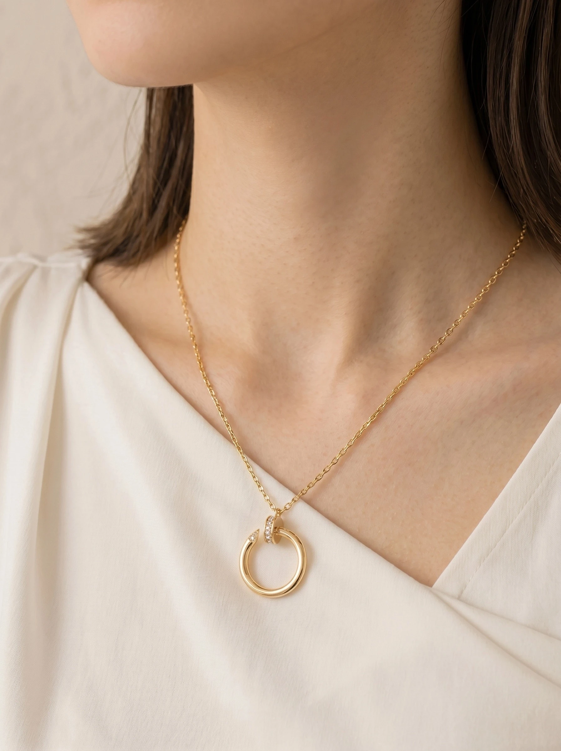 Cartier ジュストアンクル ネックレス YG カルティエ ジュストアンクル ネックレス 750(YG) 111.2g 歪み