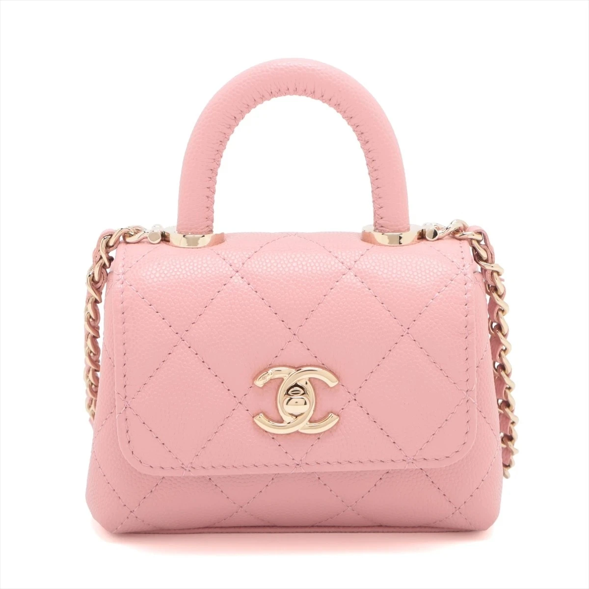 シャネル ココハンドル マイクロ キャビアスキン 2WAYショルダーバッグ