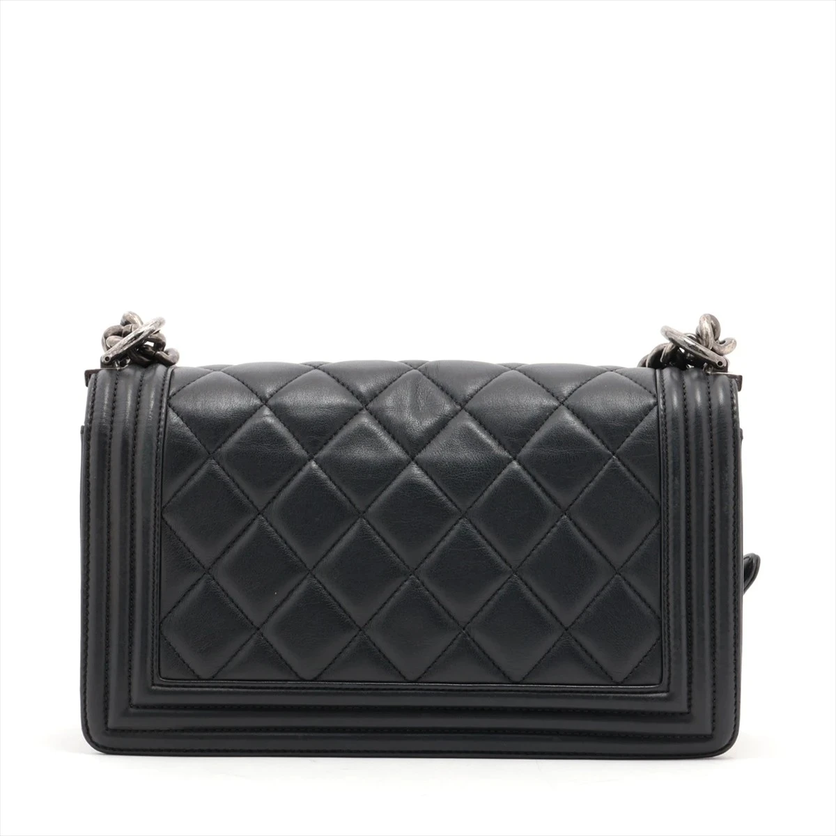 美品✨シャネル レザーブルゾン ラムスキン 38サイズ ブラック フランス製 シャネル ボーイシャネル25 ラムスキン チェーンショルダー