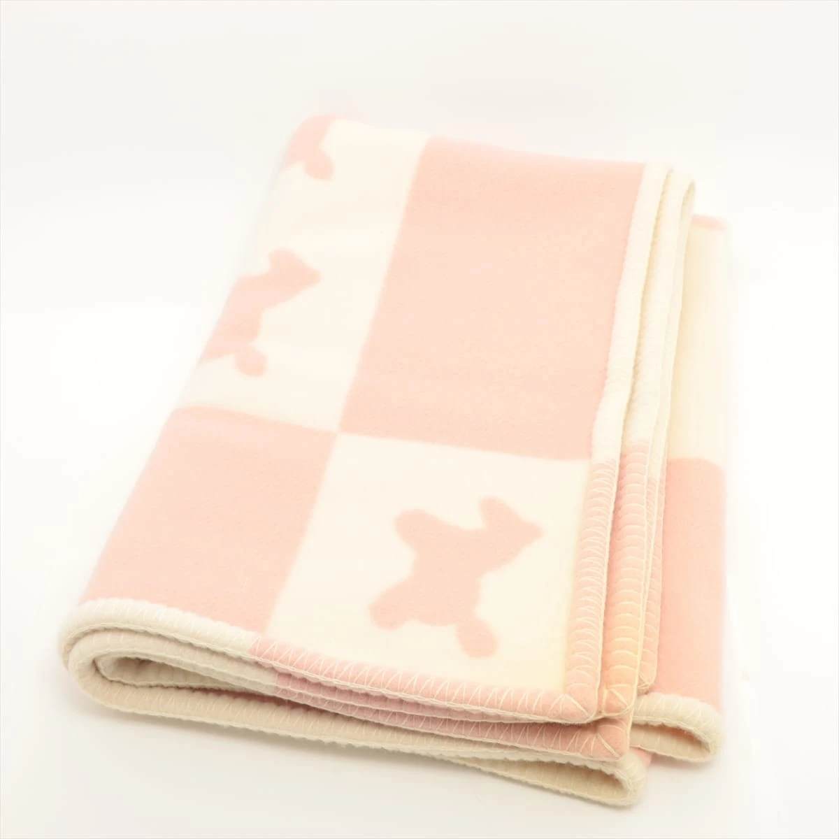 HERMES エルメス ウール　カシミヤ　ブランケット エルメス ブランケット ひざ掛け ブラウン/ベージュ ウール