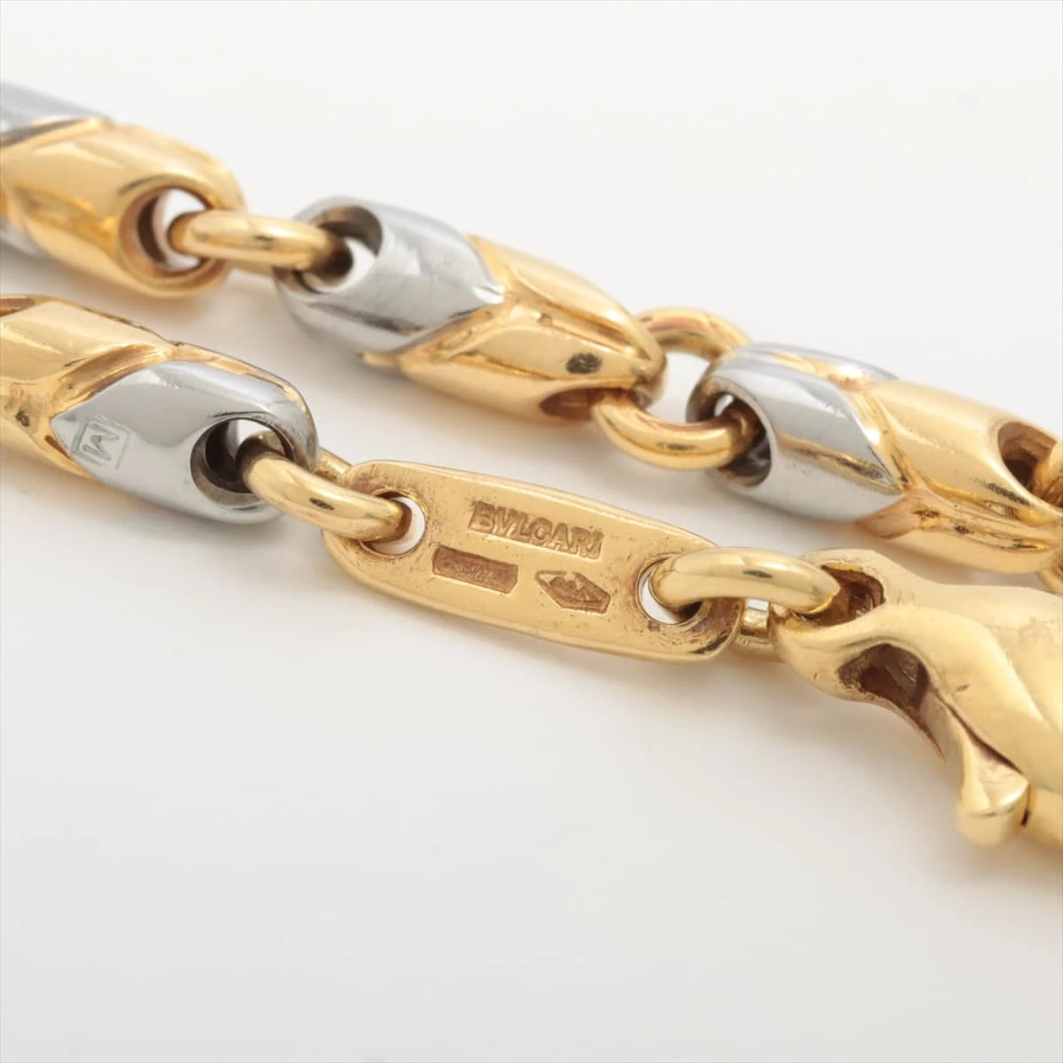 ブルガリ パッソドッピオ　ネックレス　18K 750YG/SS メンズ47cm ブルガリ パッソドッピオネックレス18K 750YG/SS メンズ47cm