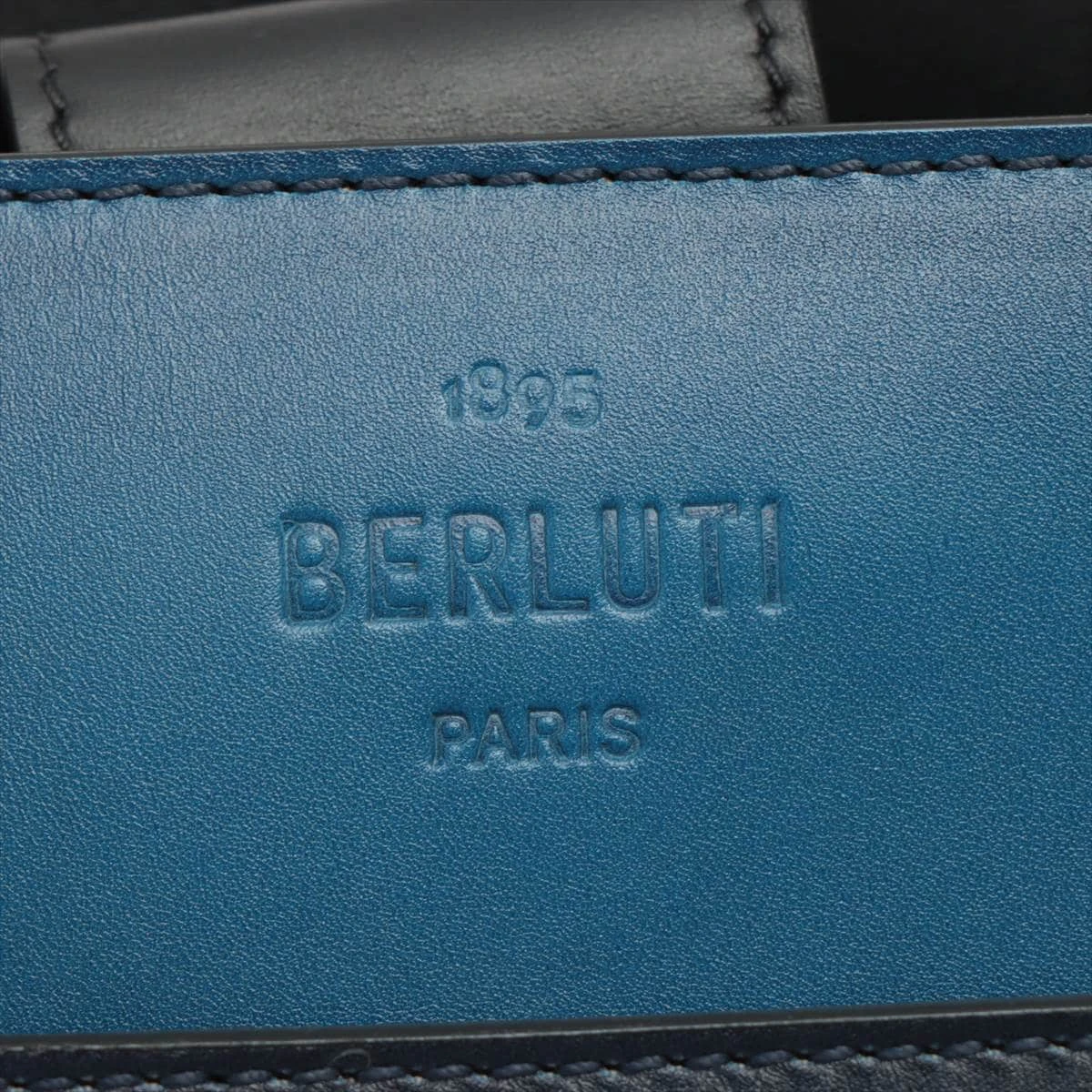 ベルルッティ カリグラフィ レザー トートバッグ ブルー A1737961