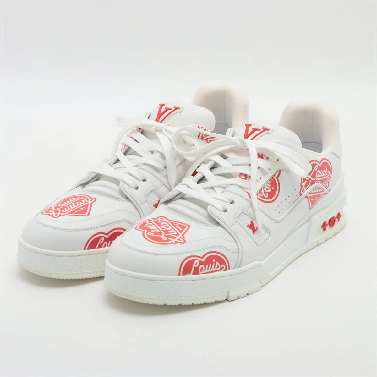 ルイヴィトン LVトレイナー ライン スニーカー レザー 白 サイズ27.5程 Louis Vuitton ルイヴィトン LVトレイナーライン NIGO レザー