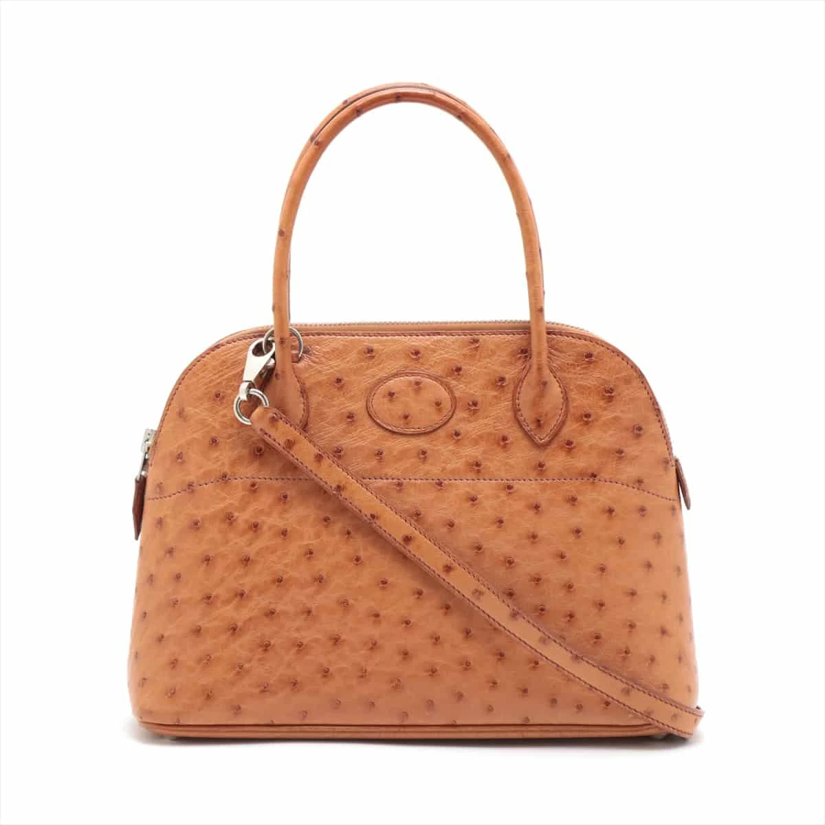 エルメス ボリード27 オーストリッチ ゴールド シルバー金具 □H