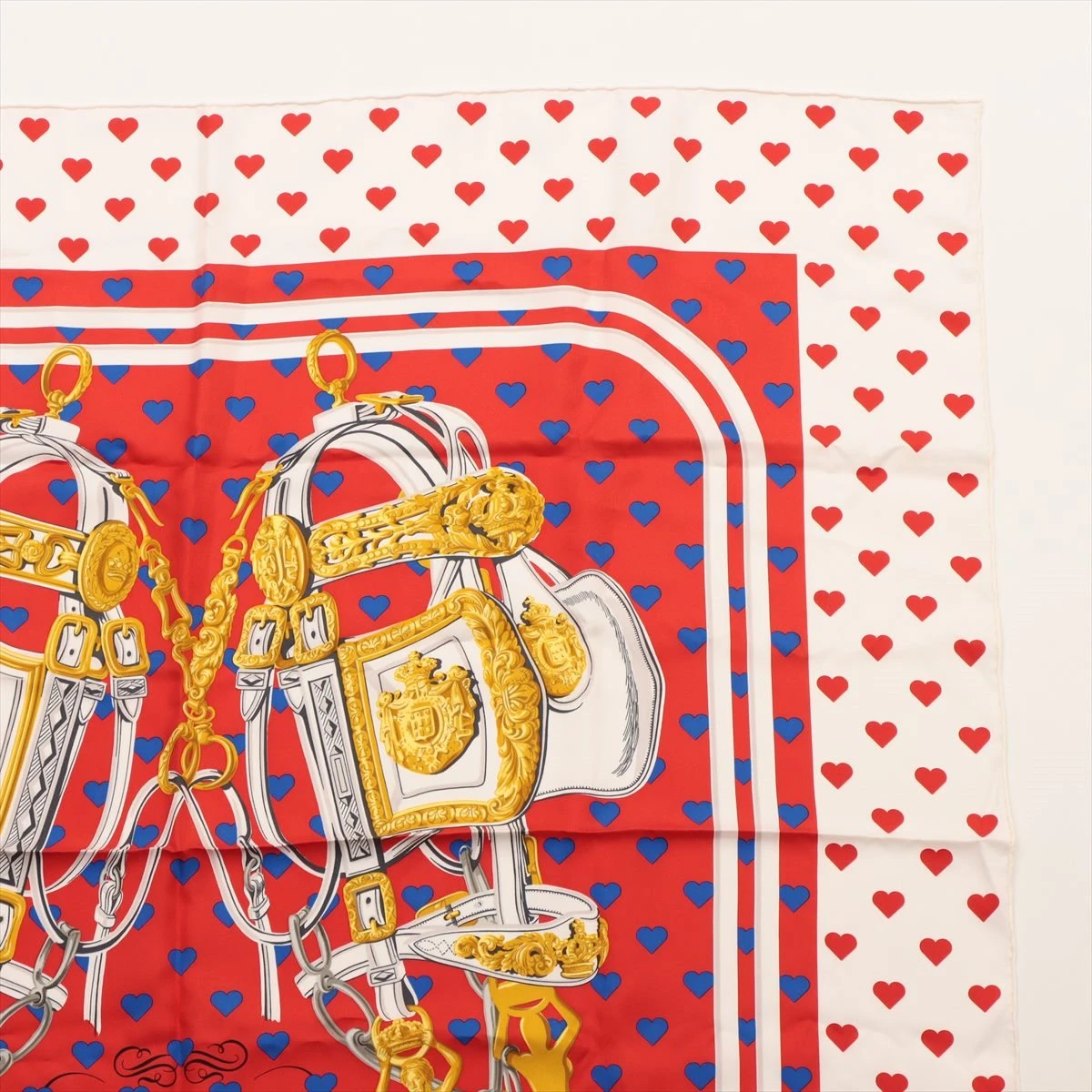 エルメス カレ90 BRIDES de GALA LOVE スカーフ シルク レッド