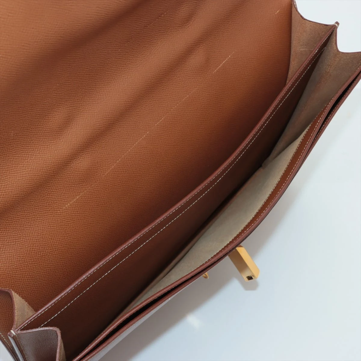 エルメス サックアデペッシュ38 クシュベル ゴールド ゴールド金具 ○Z