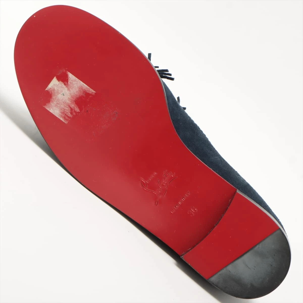 クリスチャンルブタン スエード ローファー 36 レディース ネイビー