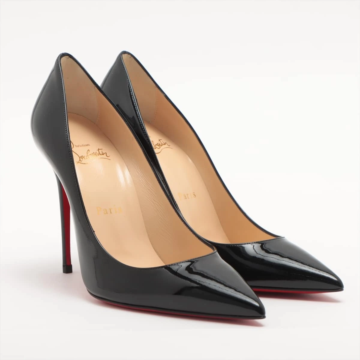 クリスチャンルブタン パテントレザー パンプス 37 1/2 レディース