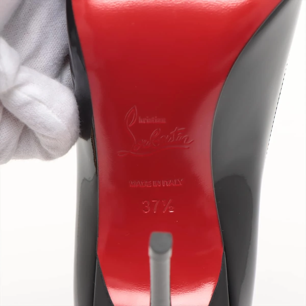 クリスチャンルブタン パテントレザー パンプス 37 1/2 レディース