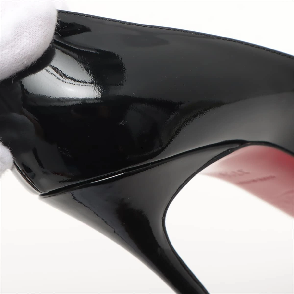 クリスチャンルブタン パテントレザー パンプス 37 1/2 レディース