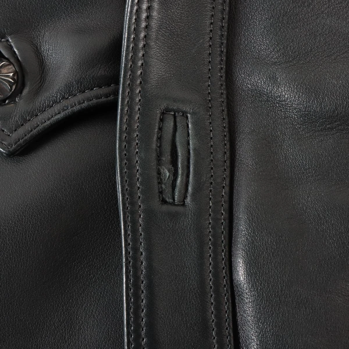 限定値引　激レア　クロムハーツ　カシミヤジャケット ダガーハーフジップレザージャケット | Chrome Hearts