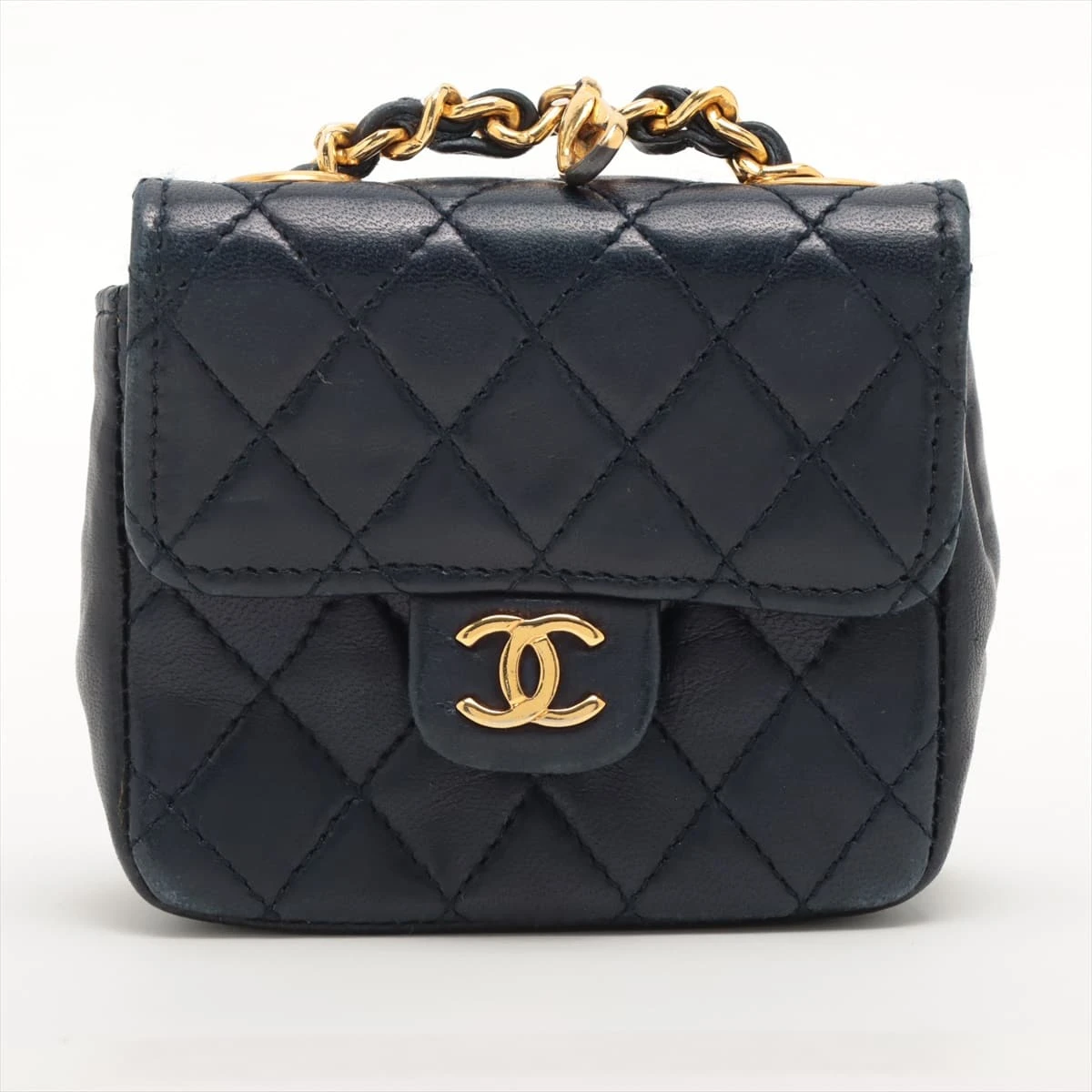シャネル　ミニミニマトラッセ　ラムスキン　ウエストポーチ　ブラック　3921 CHANEL シャネル/ミニマトラッセラムスキンチェーンベルトバッグ