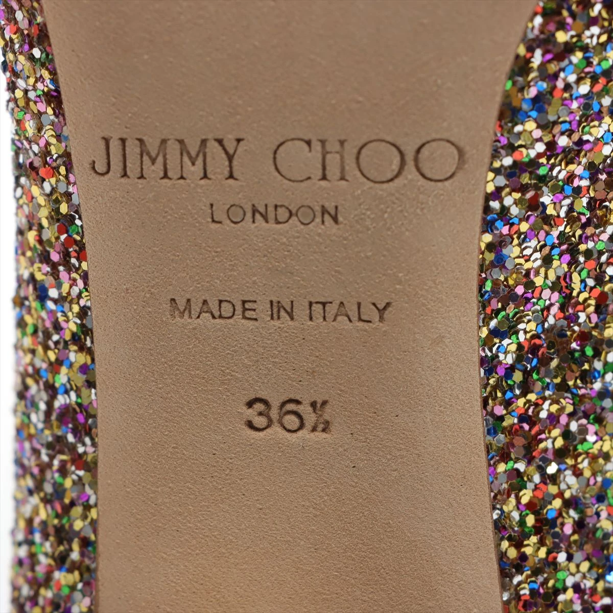 ジミーチュウ グリッター オープントゥパンプス 36.5 レディース