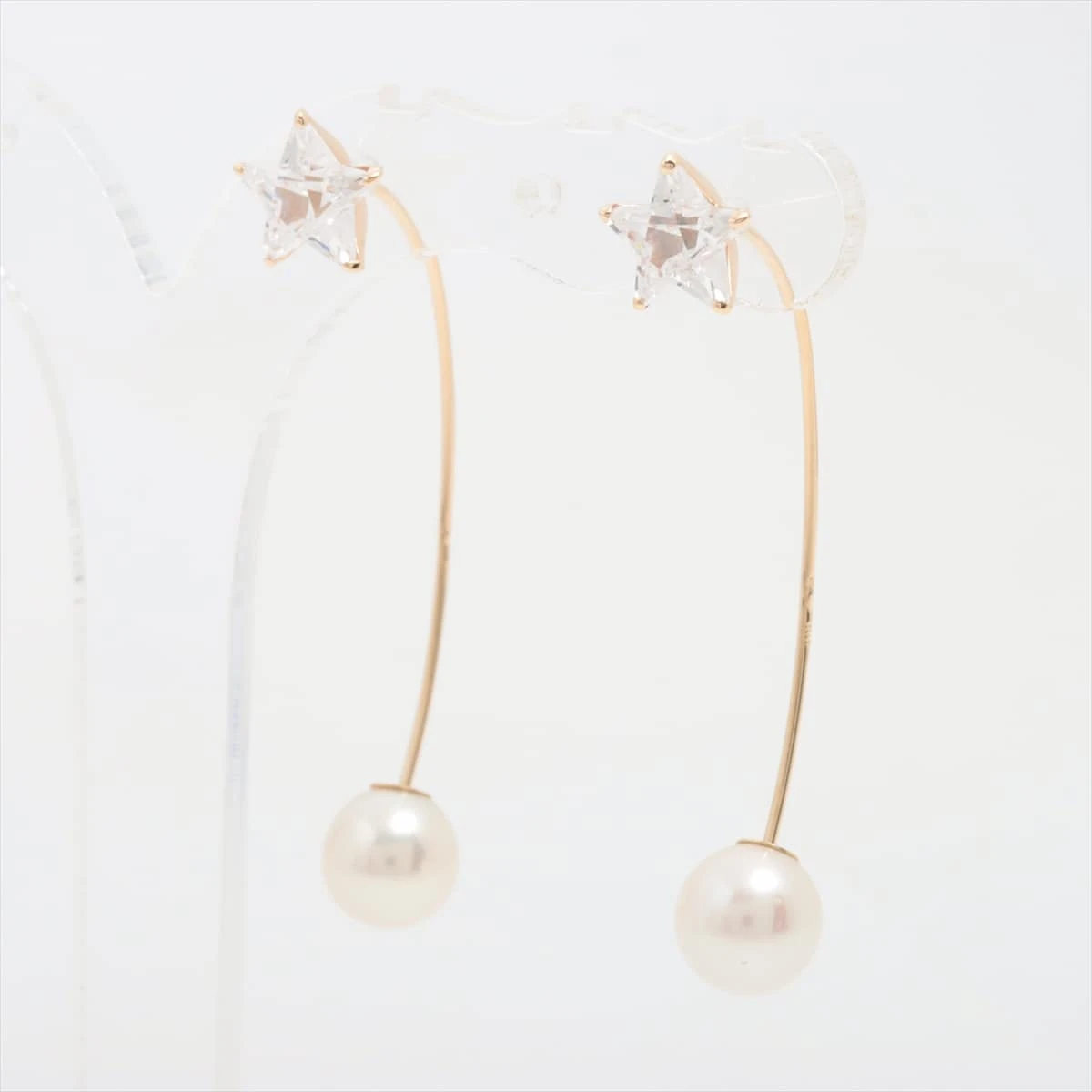 美品❤️アガット K10 パール.装飾はジルコニアの華やかなピアスです WEB限定》K10パールピアスセット｜ピアスチャーム｜アガット
