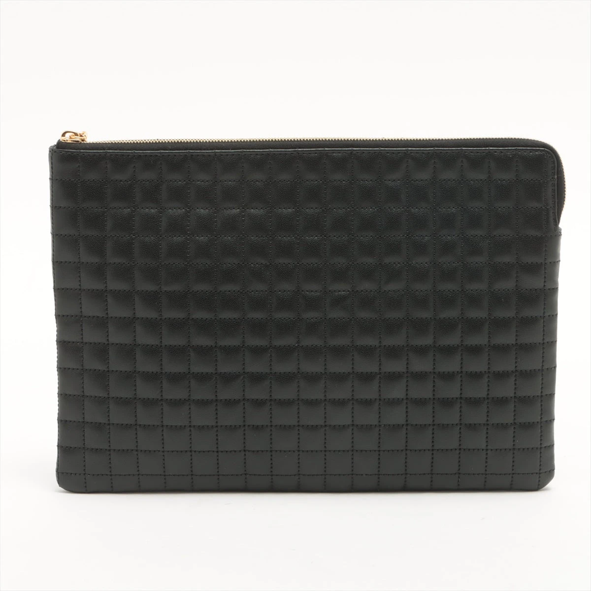 セリーヌ Cチャーム レザー クラッチバッグ ブラック DU023428