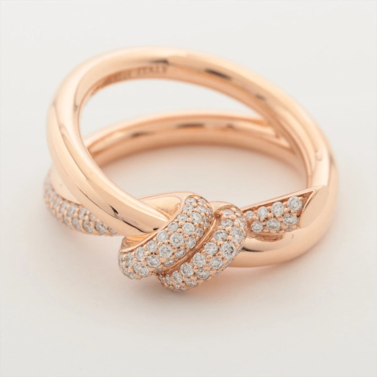 Tiffany ノットダブル ロウ リング ローズゴールド　US3 K18 PG Tiffany ノットダブル ロウ リング ローズゴールド US3 K18 PG