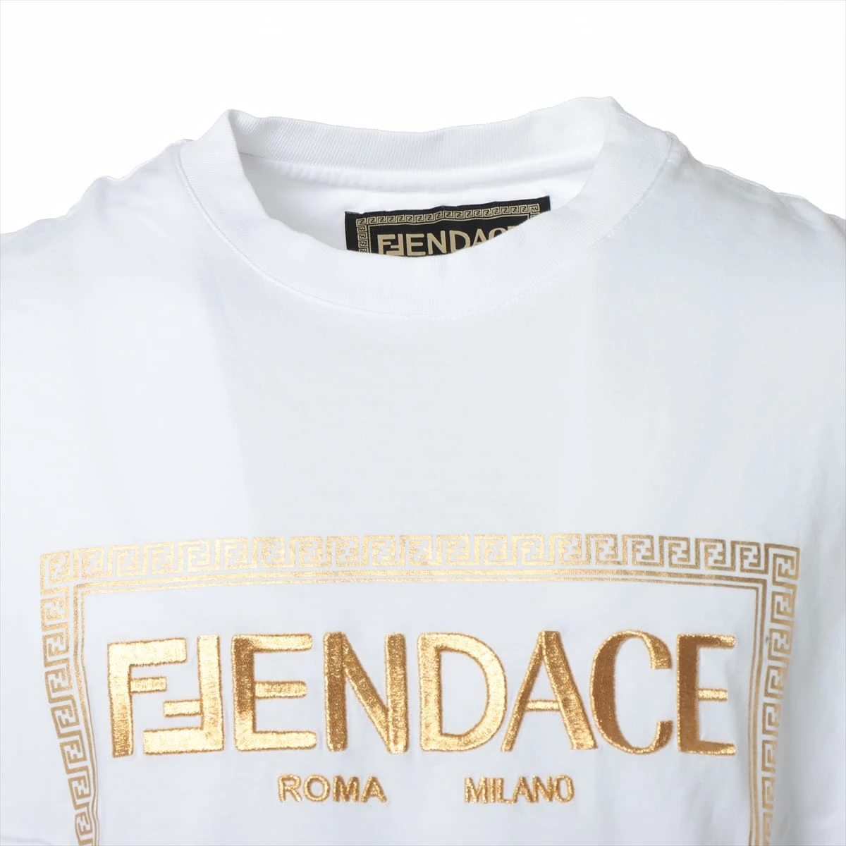 新品/FENDI/VERSACE/Fendace/フェンダーチェロゴTシャツ/