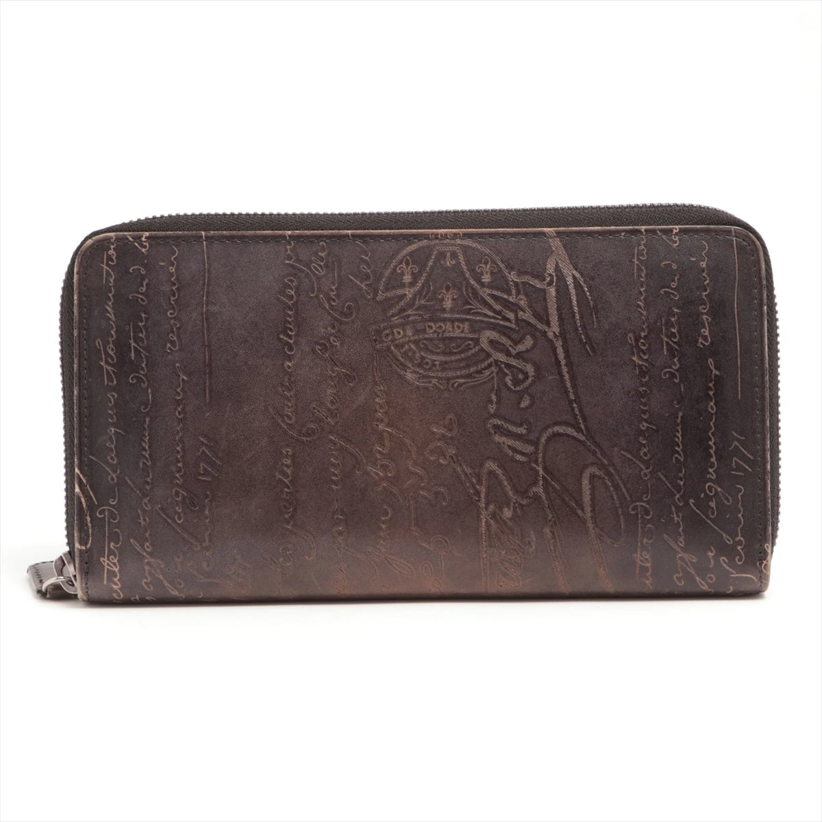 ベルルッティ カリグラフィ レザー ラウンドジップウォレット ブラック  