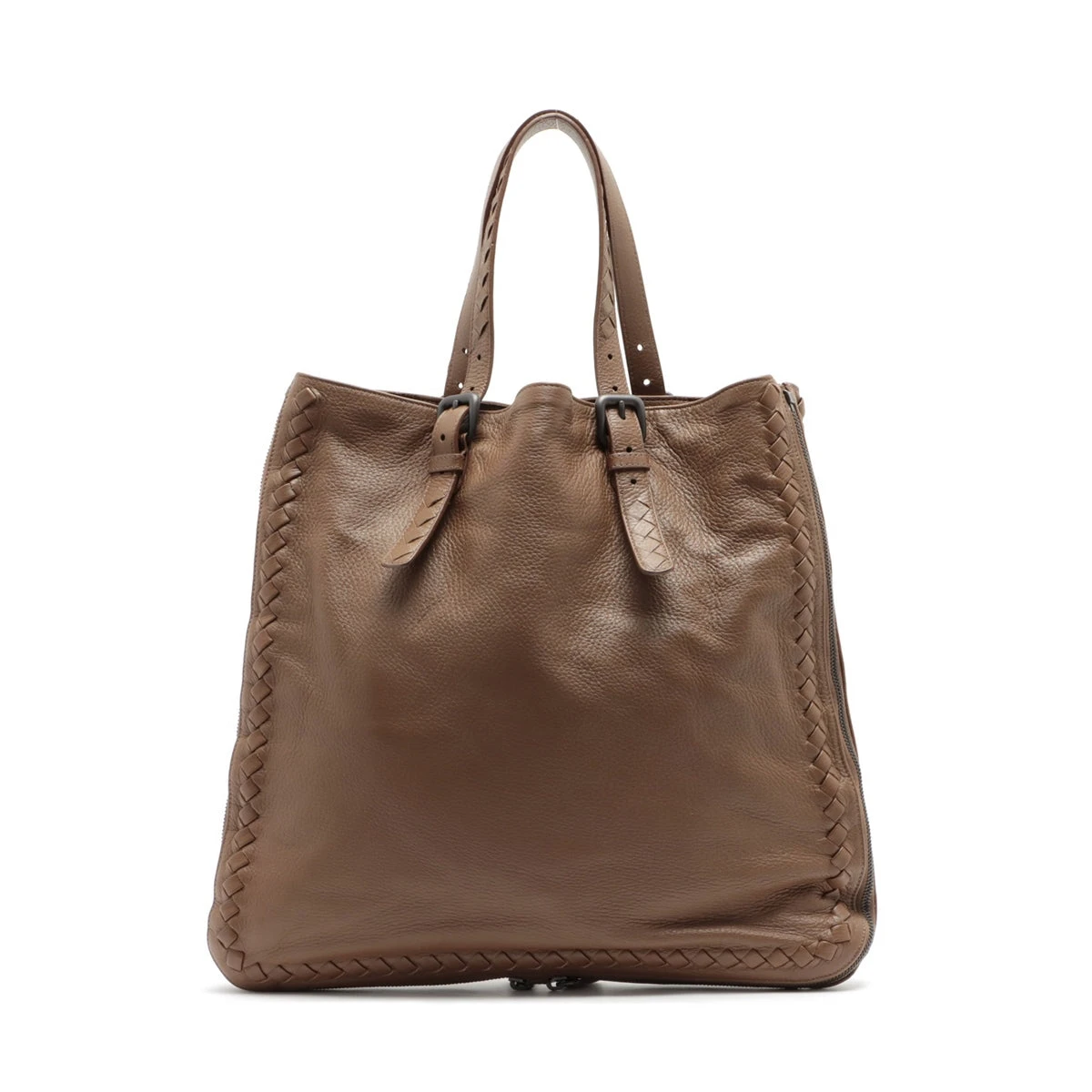 BOTTEGA VENETA ラージトートバッグ ブラウン イントレチャート