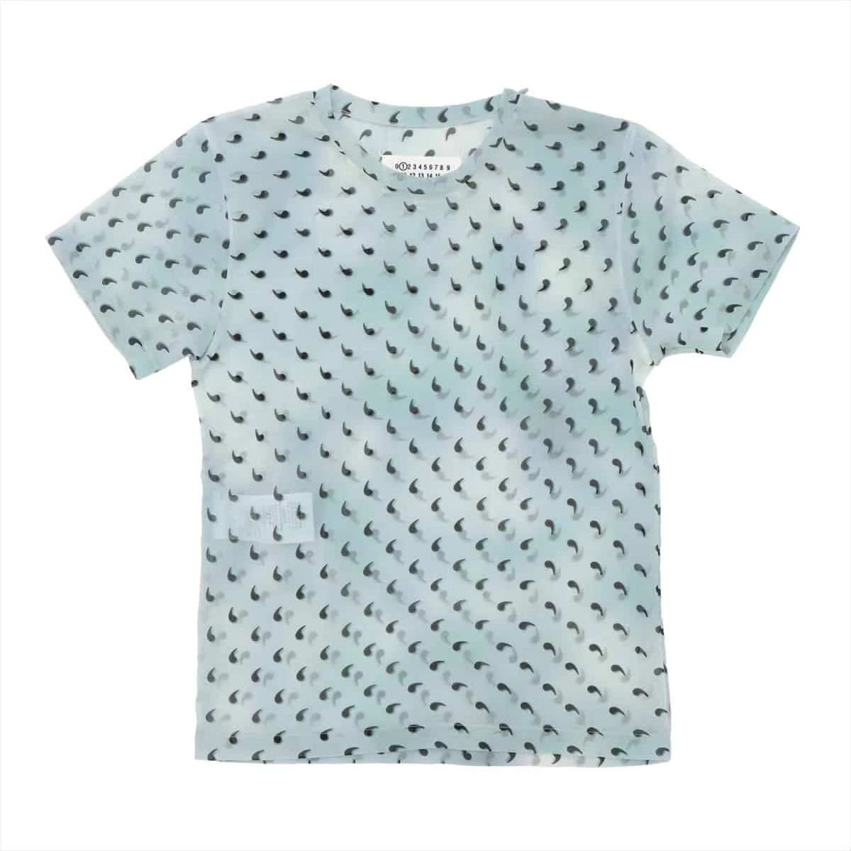 メゾンマルジェラ　ブルーグレー　デザイン Tシャツ Maison Margiela（メゾン マルジェラ）Weathered コットンクルー