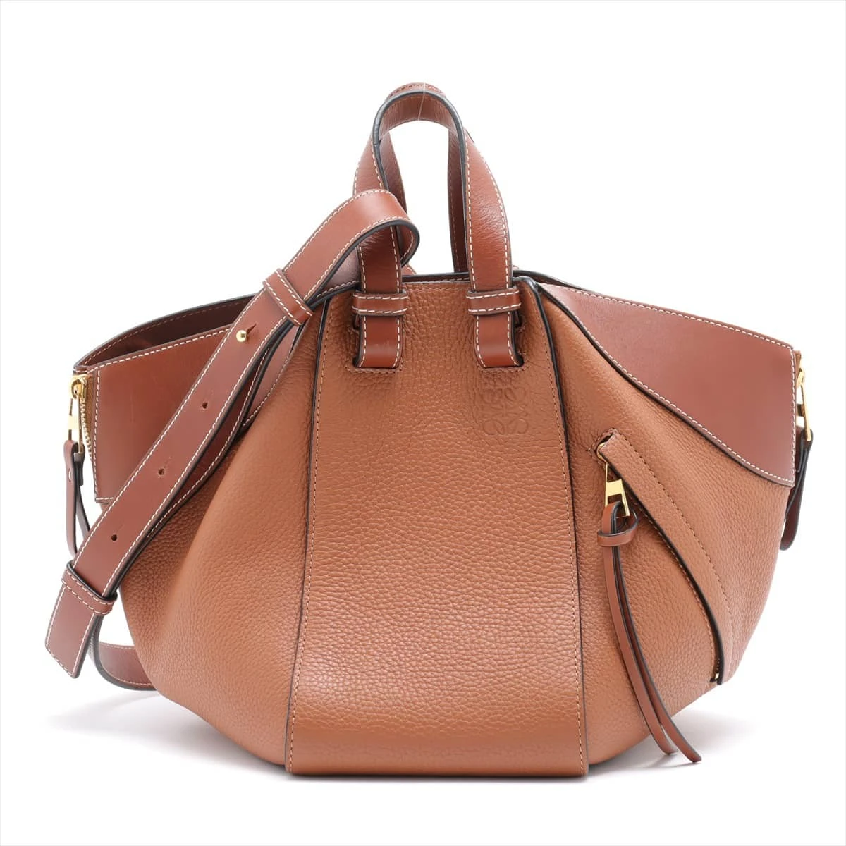 ロエベレザーハンモックミディアム2WAYショルダーバッグブラウン