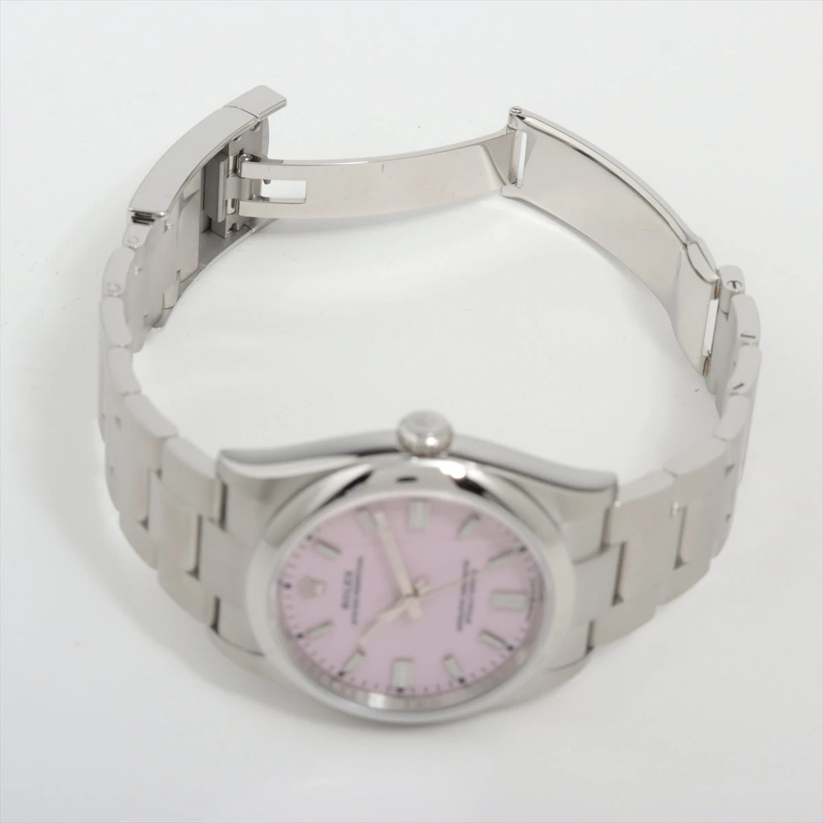 ロレックス OP ピンク文字盤 26mm 極美品 ロレックス オイスターパーペチュアル 126000 SS AT ピンク文字