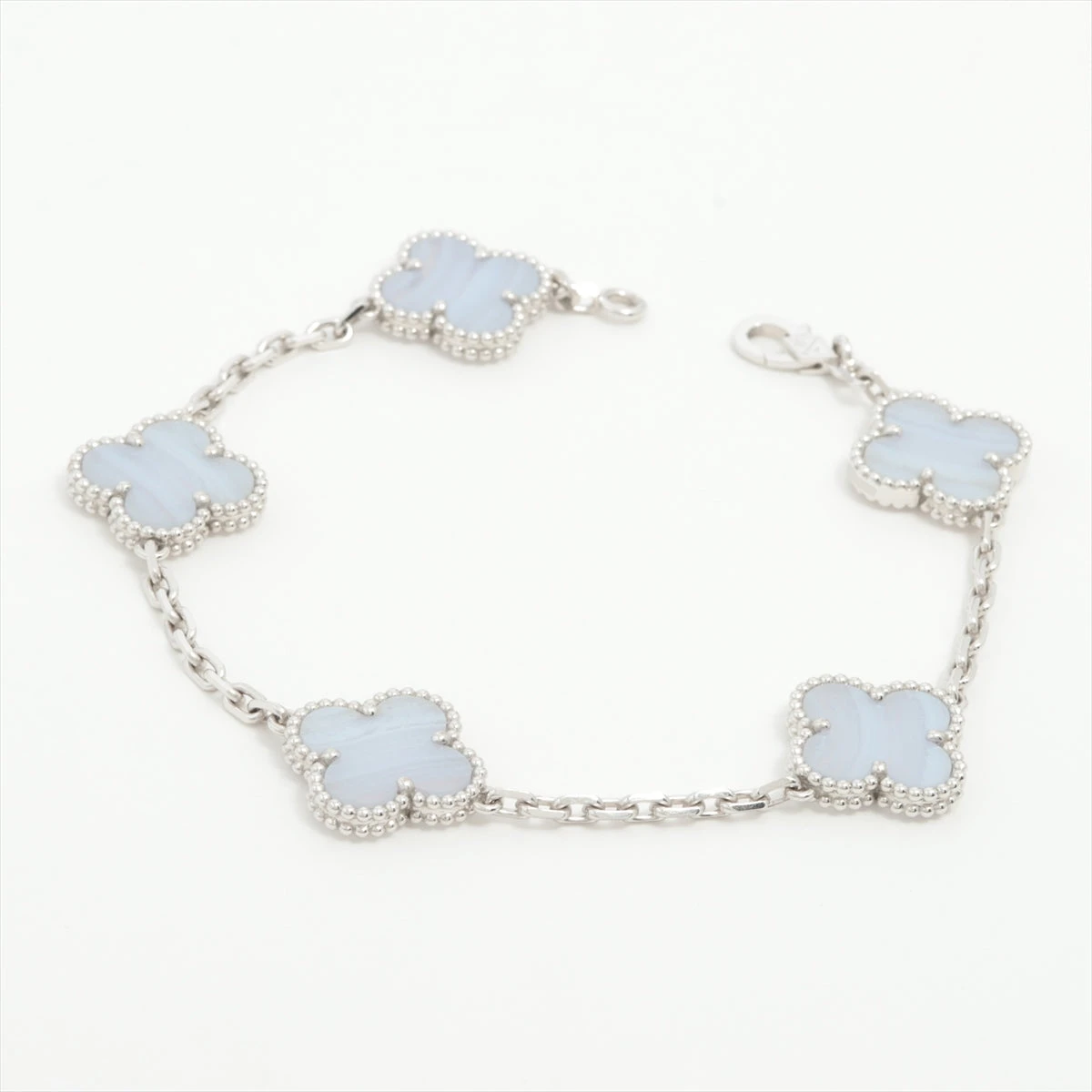 クローバーブレスレット　カルセドニー Van Cleef & Arpels] ヴァンクリーフ＆アーペル 四つ葉の