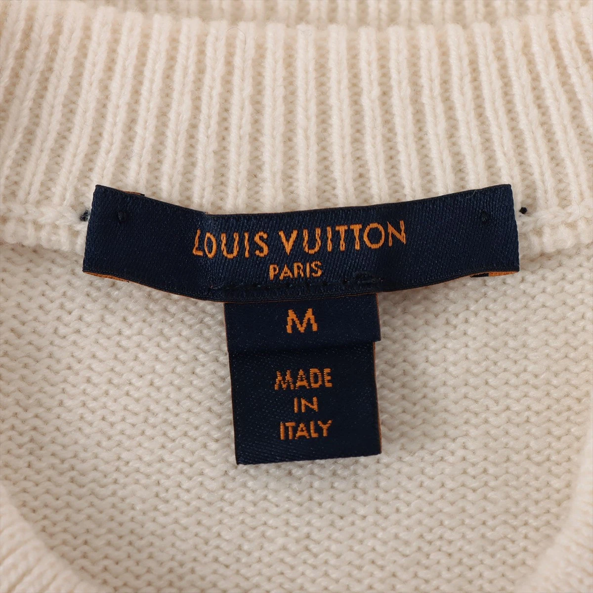 LOUIS VUITTON パッチ付きニット ヴィトン 22AW ウール×カシミヤ ニット M レディース ベージュ