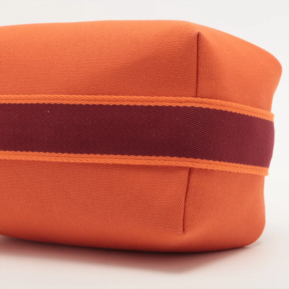 エルメス ブリッド ア ブラックPM キャンバス オレンジ シルバー金具