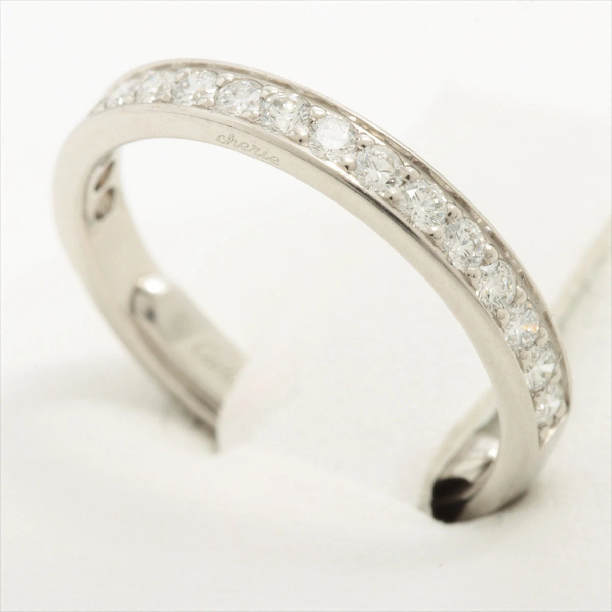 カルティエ ハーフエタニティー ダイヤモンド リング Pt950 ♯48 Cartier - カルティエ ハーフエタニティー ダイヤモンド リング