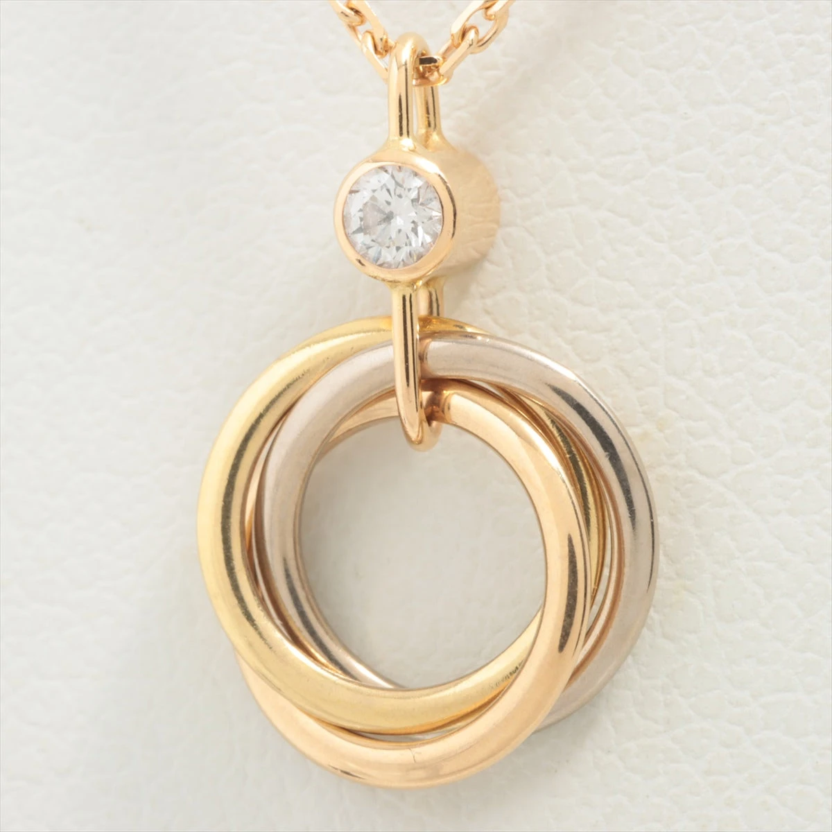 カルティエ　ベビートリニティ　1Pダイヤモンドネックレス Cartier ベビートリニティ1Pダイヤネックレス カルティエ