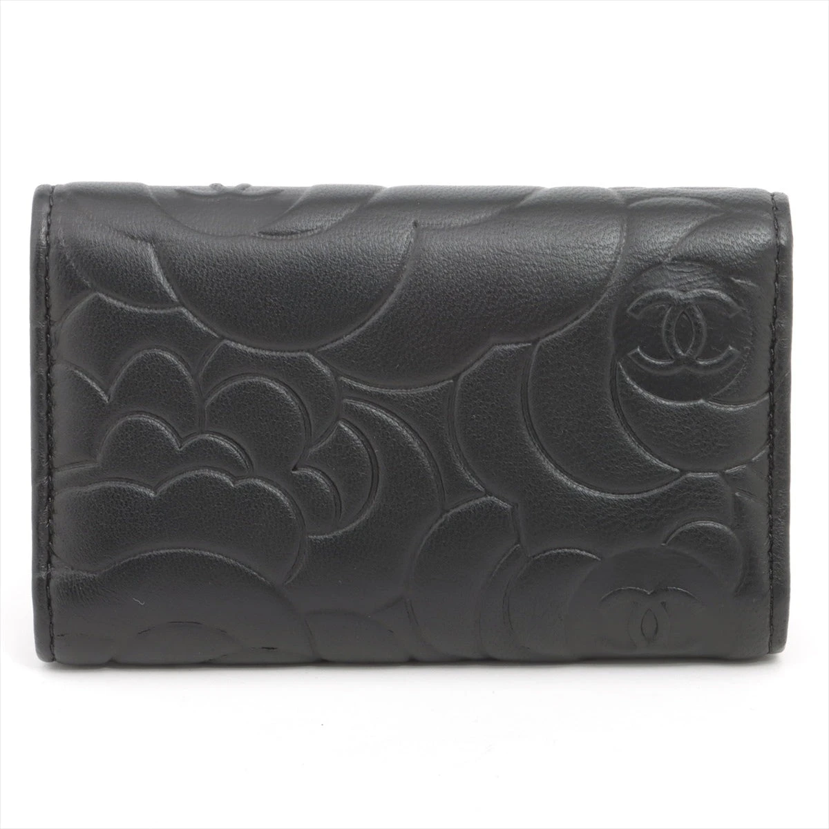 CHANEL シャネル　カメリア　キーケース　ラムスキン　ブラック　ゴールド CHANEL シャネル カメリア キーケース ラムスキン ブラック ゴールド