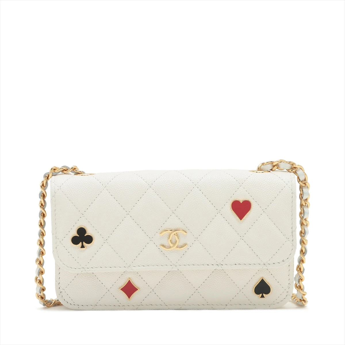 シャネルCHANEL クルーズ限定マトラッセ チェーンウォレット コインパース シャネル マトラッセ キャビアスキン チェーンウォレット