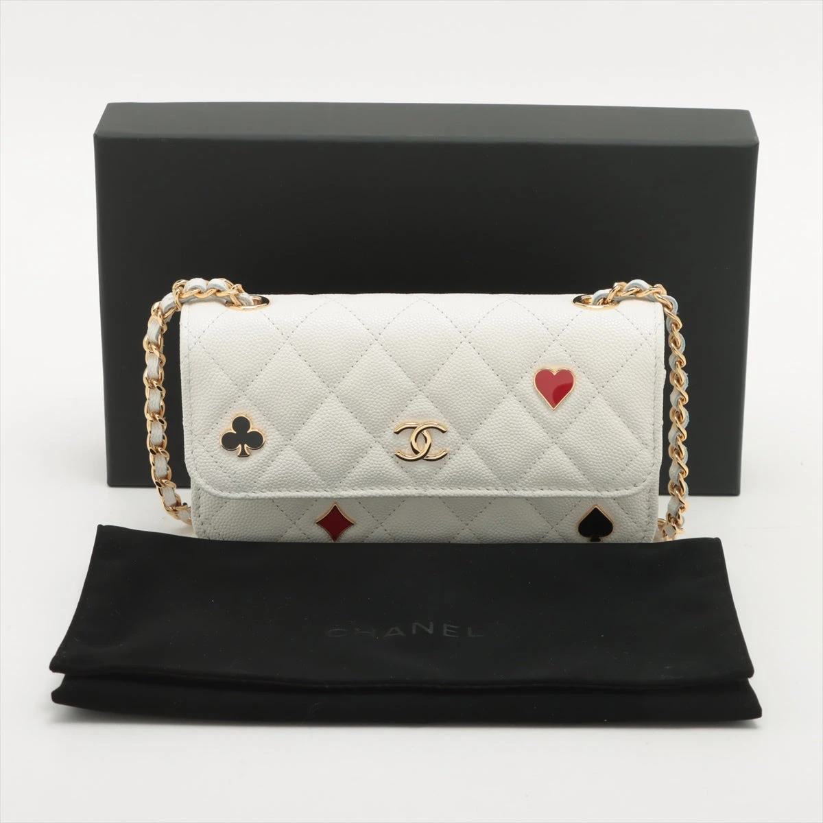 シャネルCHANEL クルーズ限定マトラッセ チェーンウォレット コインパース シャネル マトラッセ キャビアスキン チェーンウォレット