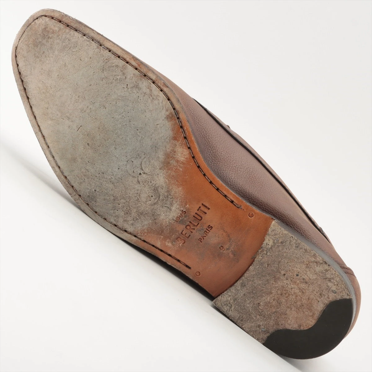 未使用 Berluti ローファー カリグラフィ ブラウン ドレスシューズ Berluti ベルルッティ ドレスシューズ ローファー 6.5 ブラウン