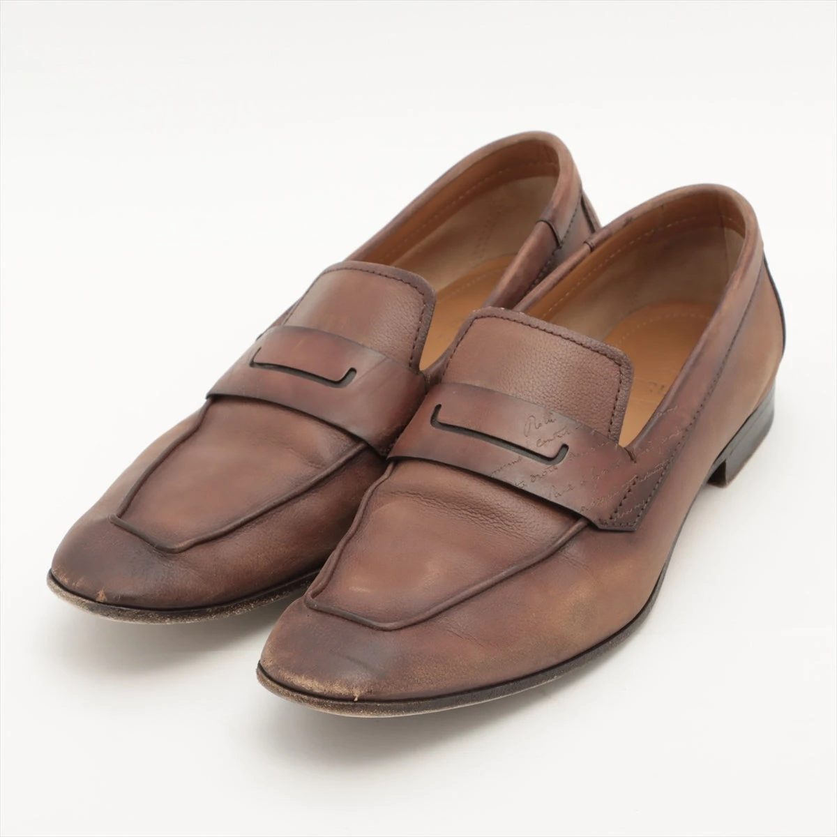 ベルルッティ ローファー ブラウン ベルルッティ カリグラフィ レザー ローファー 9 メンズ