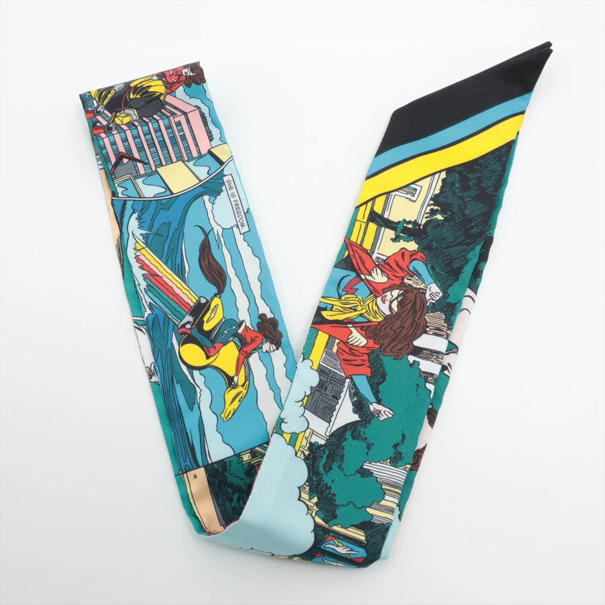 エルメス ツイリー WOW スカーフ シルク ブルー スレ アメコミ  