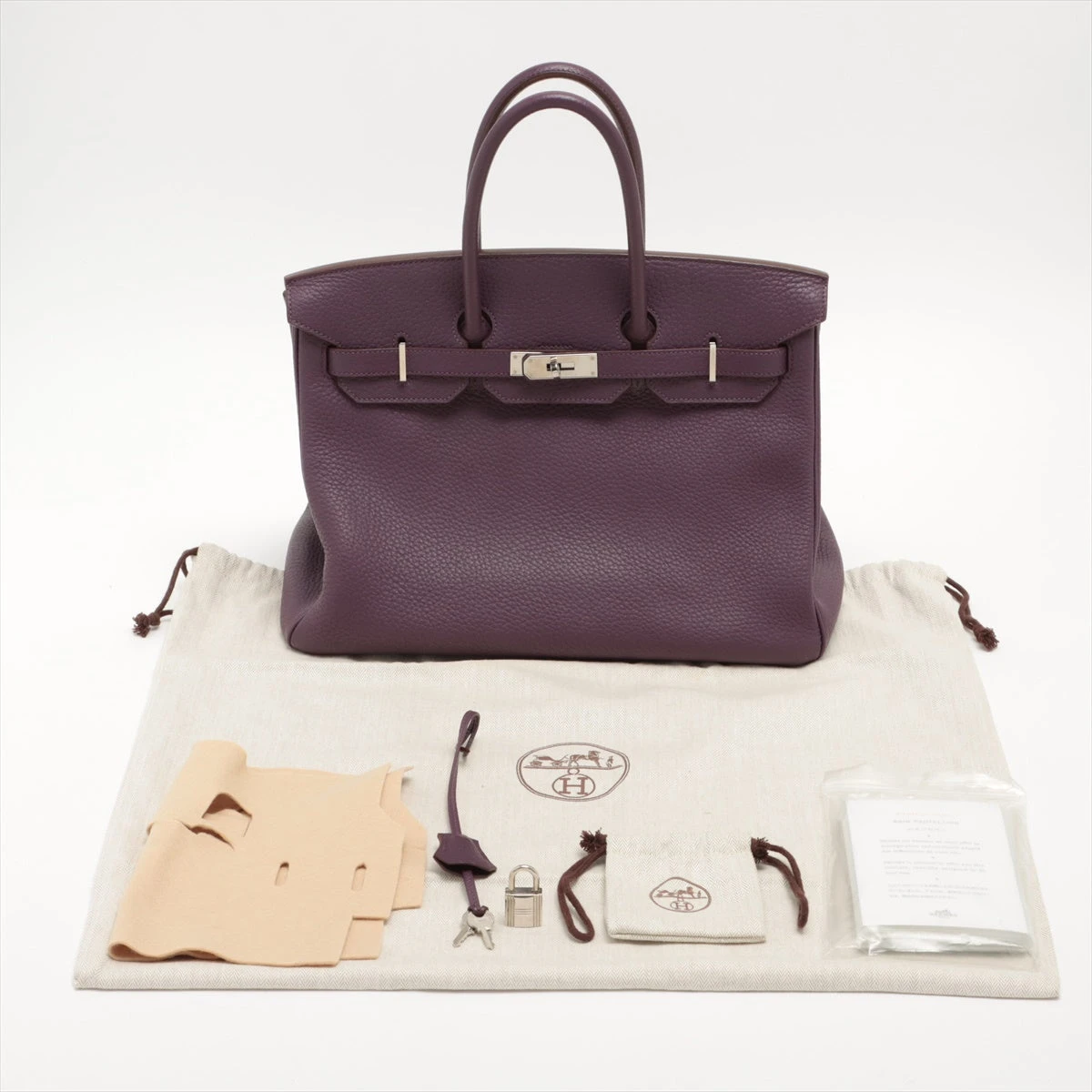 エルメス バーキン35 トリヨンクレマンス カシス シルバー金具