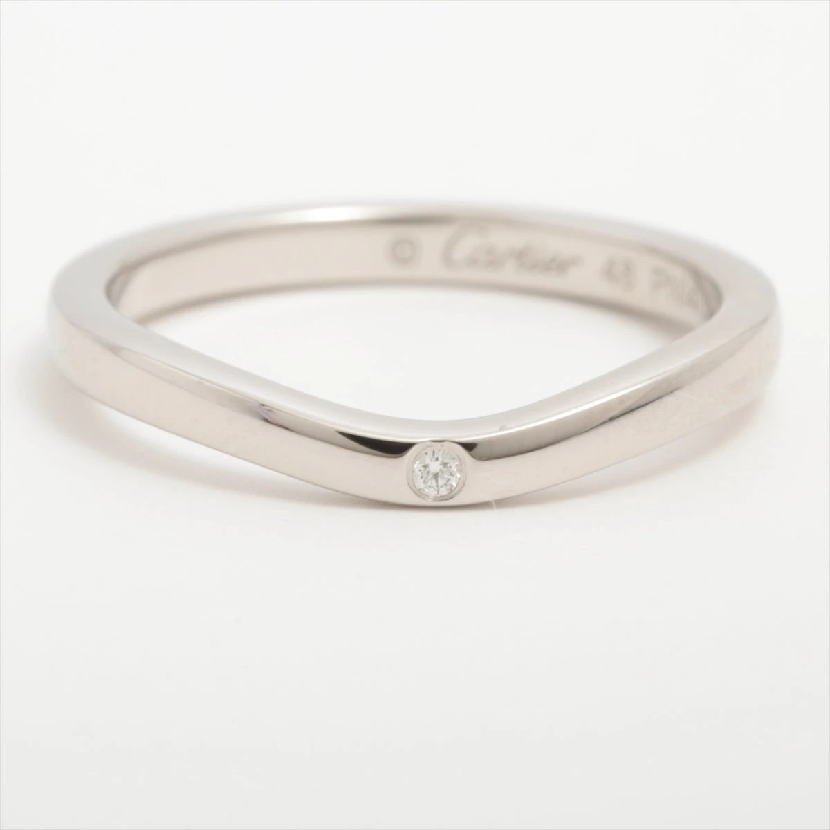 カルティエ Pt950 3Pダイヤモンド　バレリーナカーブ ウェディング　リング Cartier - 【19-3】【CARTIER】バレリーナカーブウェディング3P