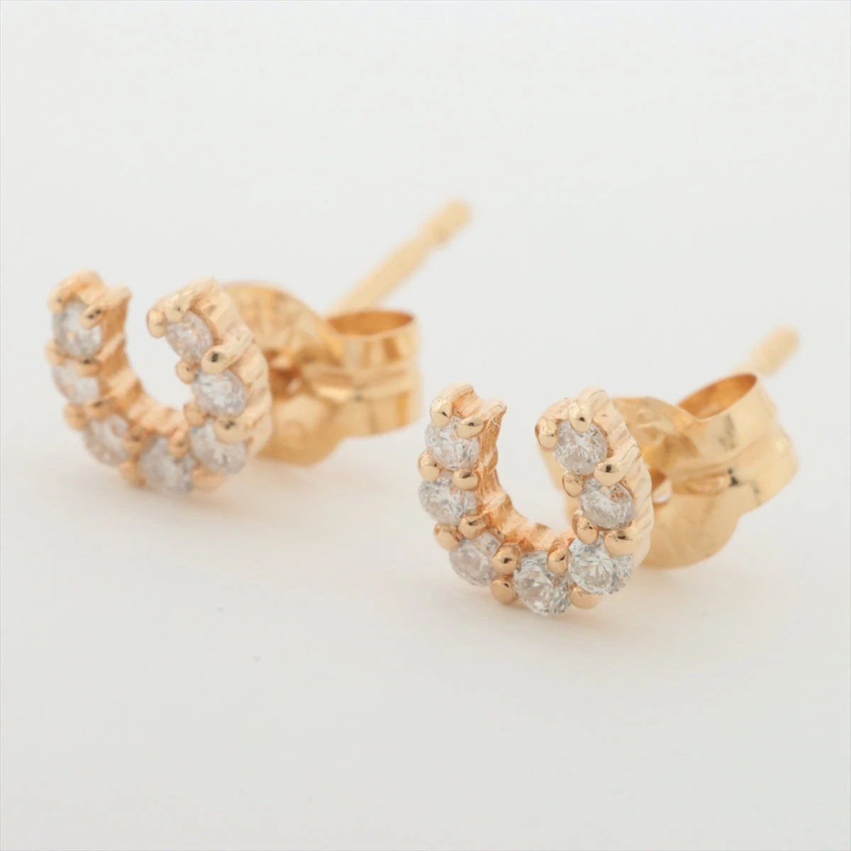 エテ ホースシュー ダイヤ ピアス K18(YG) 0.4g WU017378｜中古