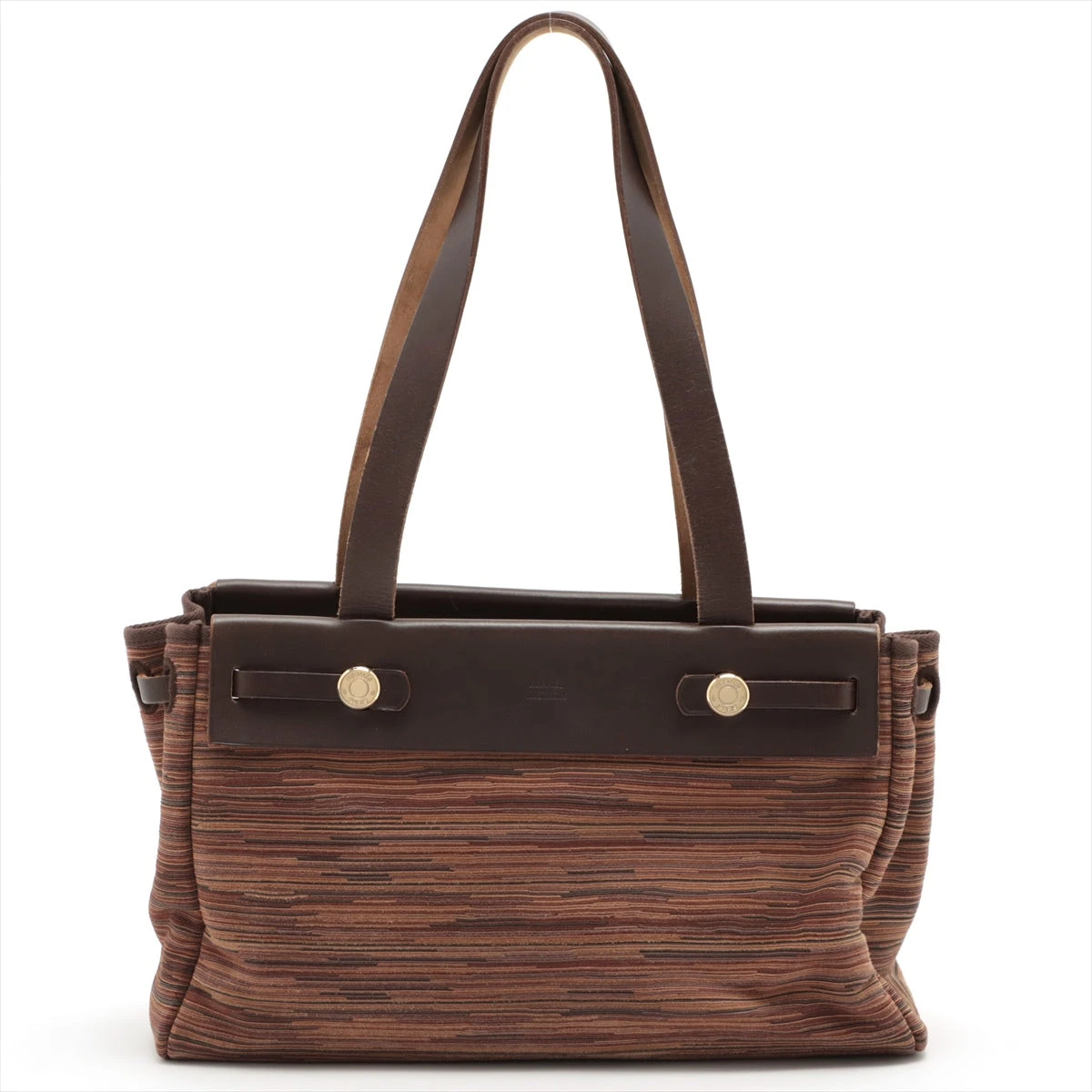 エルメス エールバッグカバス ヴィブラート ブラウン シルバー金具 □G