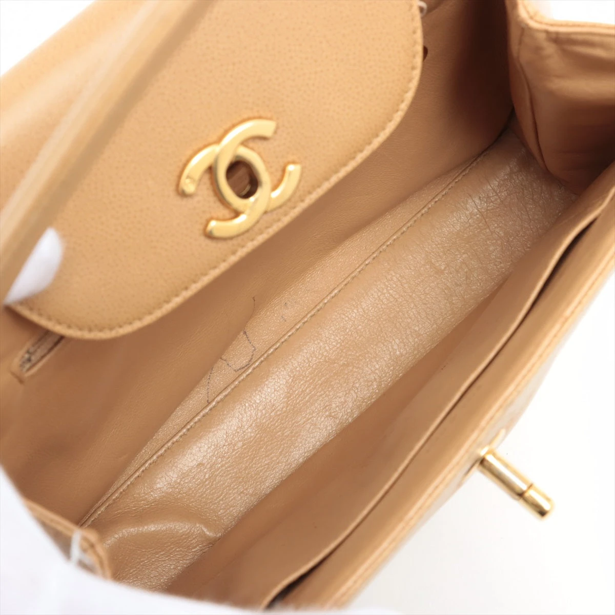 シャネル ココマーク キャビアスキン ハンドバッグ ベージュ