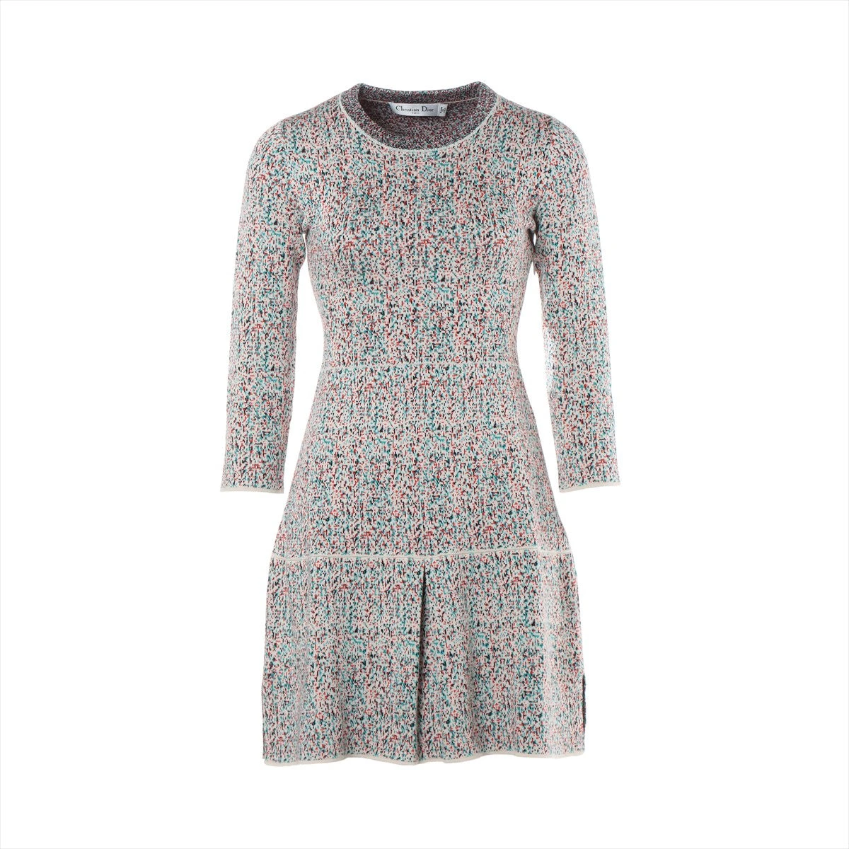 クリスチャンディオール コットン×シルク ニットワンピース I38  