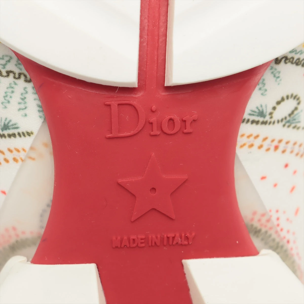 【新品・未使用】Dior レディース　ディオール　ホワイト/レッド スニーカー クリスチャンディオール レザー×ファブリック スニーカー 36