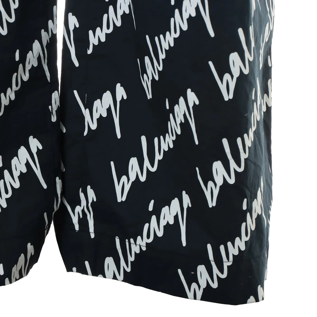 バレンシアガ 22SS コットン パンツ 48 メンズ ホワイト×ネイビー