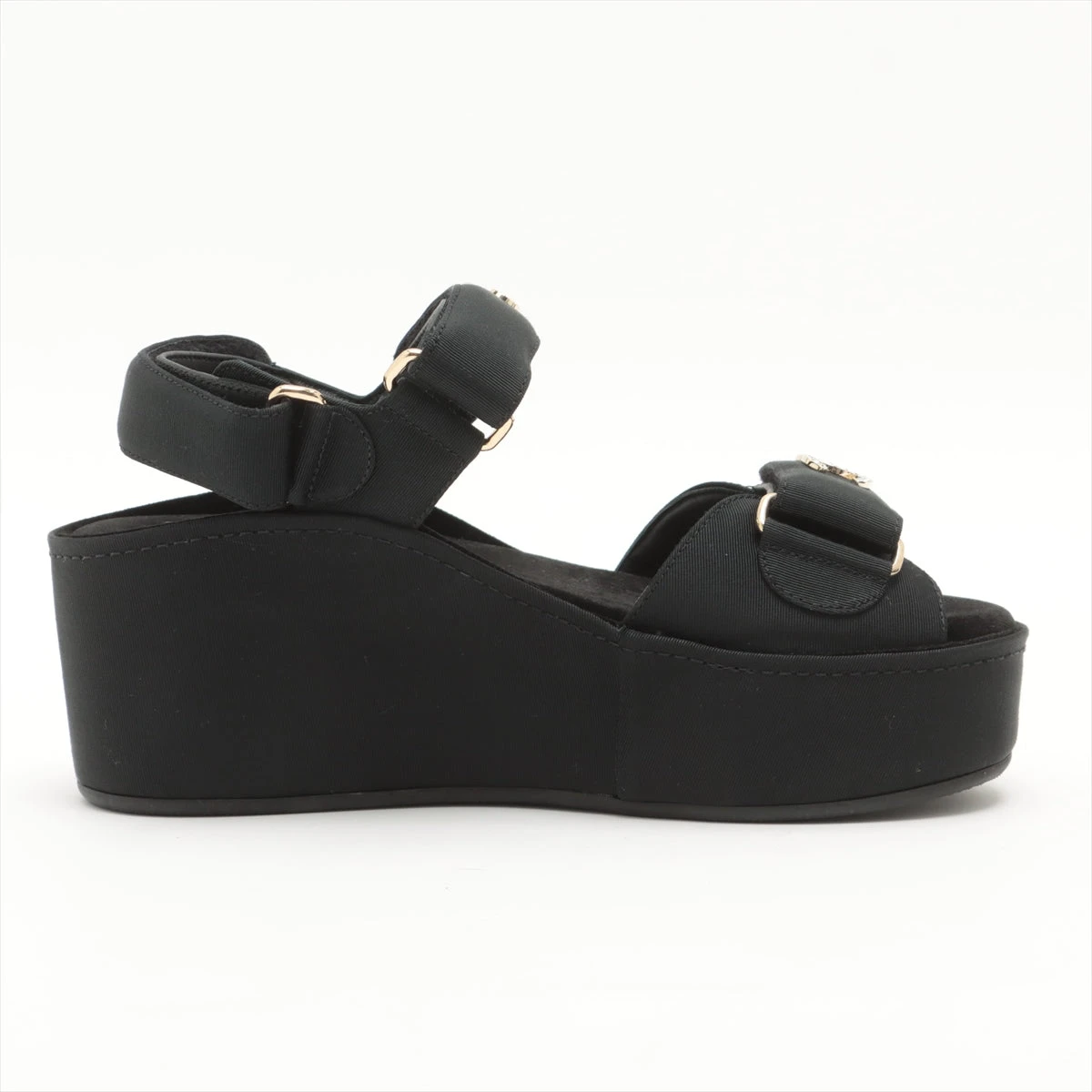シャネル レザー ウッド ココマーク サンダル ブラック CHANEL◇ココマーク/サンダル/35.5/BLK/レザー : セカンド