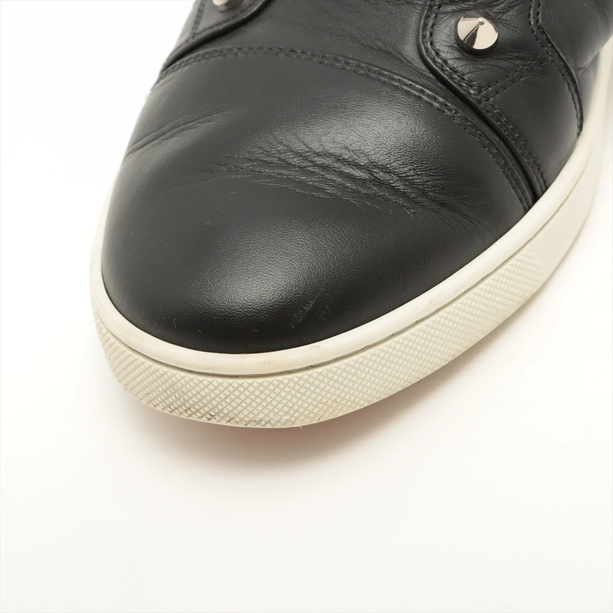 クリスチャンルブタン スパイクスタッズ レザー スリッポン 39.5