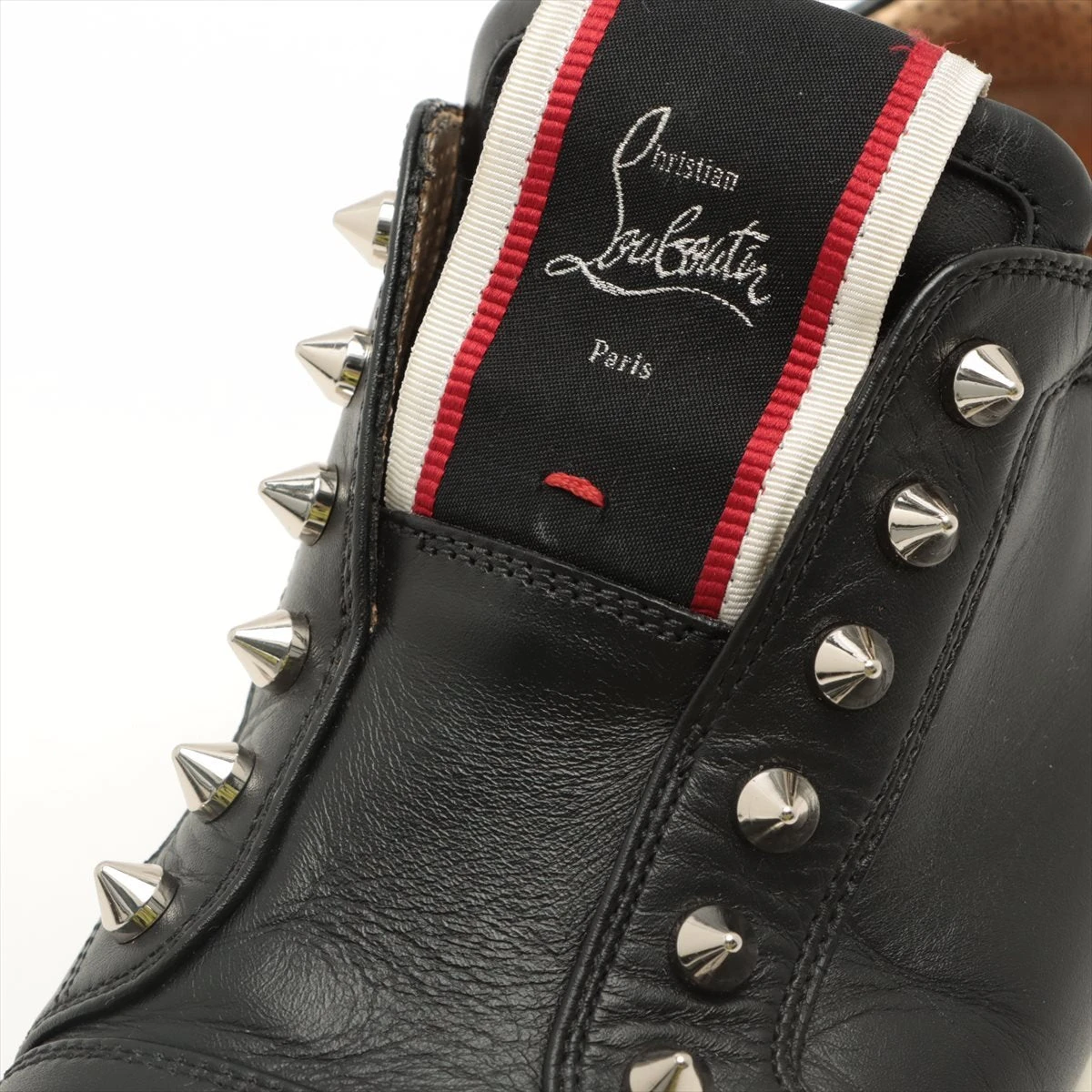 クリスチャンルブタン スパイクスタッズ レザー スリッポン 39.5