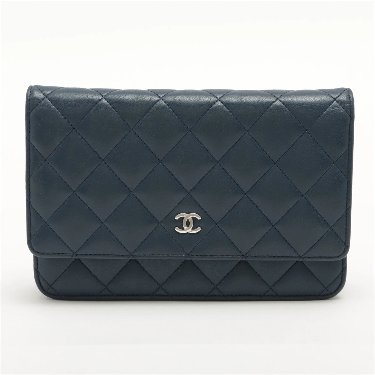 シャネル マトラッセ ラムスキン チェーンショルダーバッグ ネイビー  